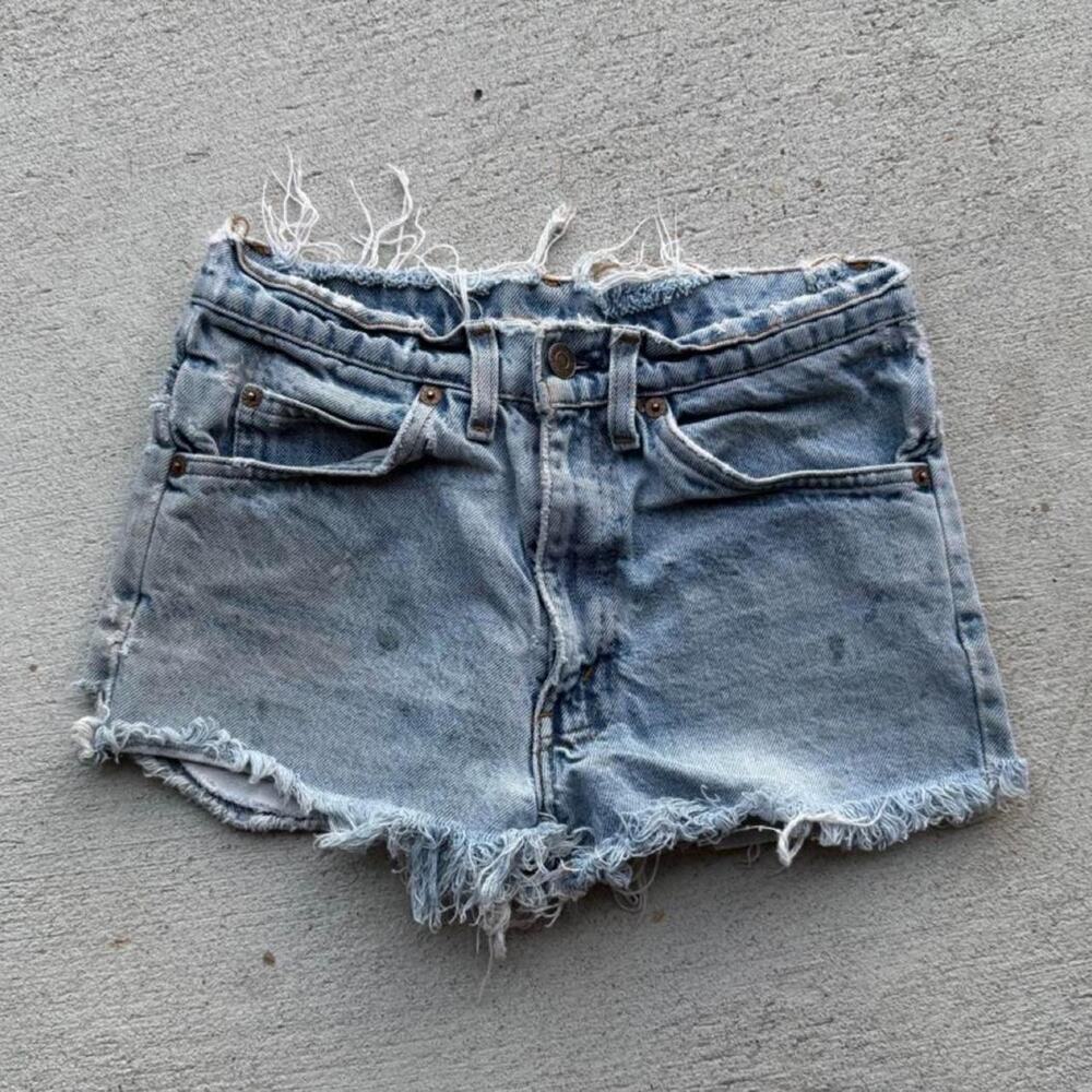 Vintage levis denim shorts vintage 26" distressed